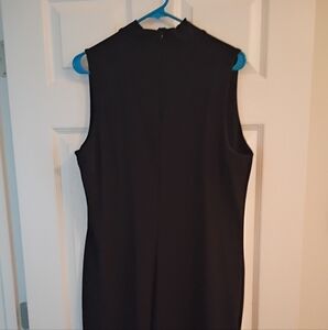 Ladies Black Sleeveless Mock Neck Dress (XL)